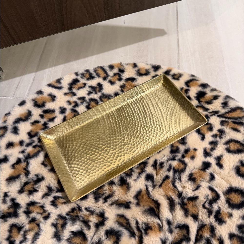 Gold Textured Rectangular Tray - Picture 2 of 3